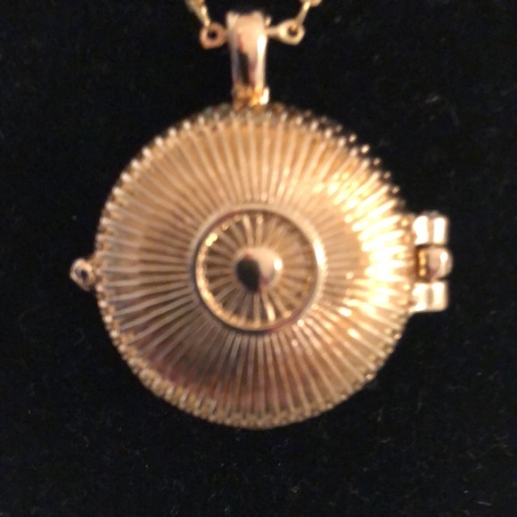 Gold Floral Locket Necklace - Picture 5 of 9